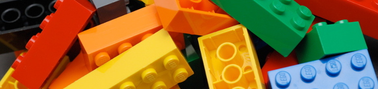 Colorful LEGO pieces